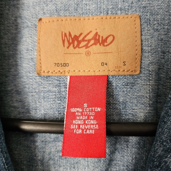 MOSSIMO x VINTAGE Y2K denim blazer tailored denim jacket pointed collar size S - Picture 6 of 7